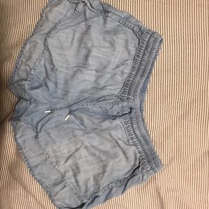 denim jogger shorts